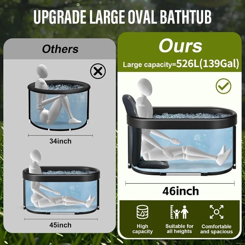 Upgrade XL 139 Gal Oval Ice Bath Tub